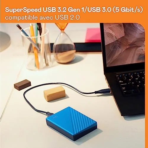 Disque Dur Externe WD My Passport 4 To Bleu - vue 6