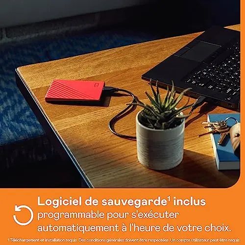 Disque Dur Externe WD My Passport 4 To Rouge - vue 4