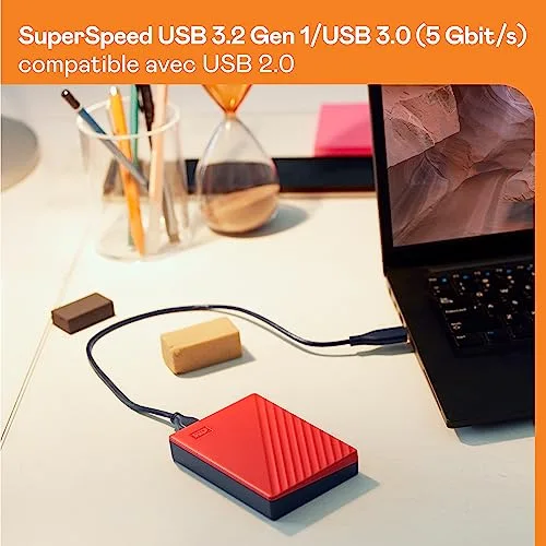 Disque Dur Externe WD My Passport 4 To Rouge - vue 6