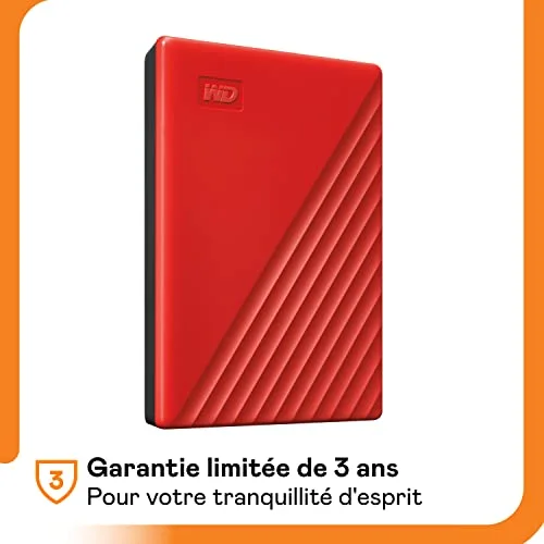 Disque Dur Externe WD My Passport 4 To Rouge - vue 7