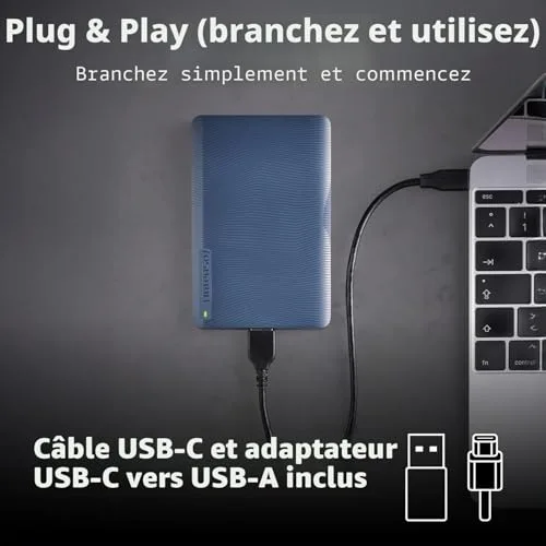 Disque Dur Intenso Memory Safe 2TB Bleu - vue 3