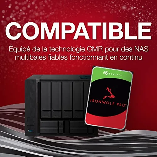 Seagate IronWolf Pro ST10000NE0008 Disque dur 10 To interne 3.5 SATA 6Gb-s 7200 tours-min mémoire tampon : 256 Mo avec 2 - vue 2