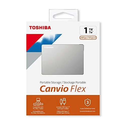 Toshiba Canvio Flex 1 To Argent - vue 9