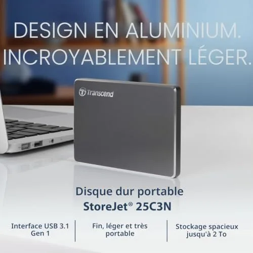 Transcend StoreJet 25C3 1 To - vue 3