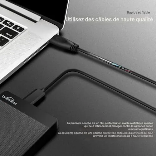 UnionSine HDD 2.5 disque dur externe Portable 1 To USB3.0 stockage Compatible pour PCMacordinateur de bureauXbox - vue 6