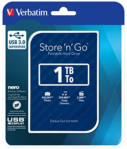 Verbatim Store 'n' Go USB 3.0 1 To Bleu - vue 5