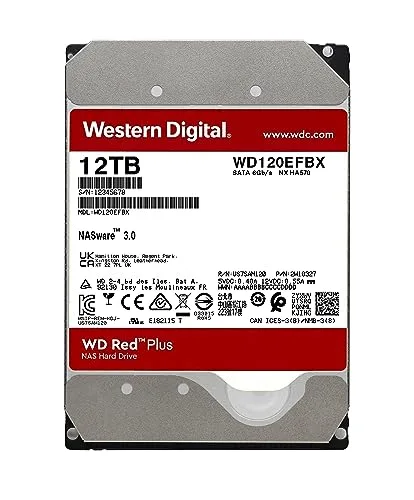 WD Red™ Plus - Disque dur Interne NAS - 12To - 7200 tr/min - 3.5 (WD120EFBX) - vue 2