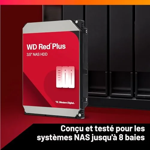 WD Red™ Plus - Disque dur Interne NAS - 12To - 7200 tr/min - 3.5 (WD120EFBX) - vue 3