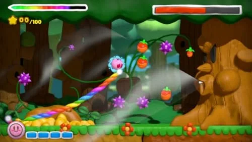 Jeu vidéo - Kirby - Kirby & the Rainbow Paintbrush - Wii U - Plateforme - 1 joueur - vue 2