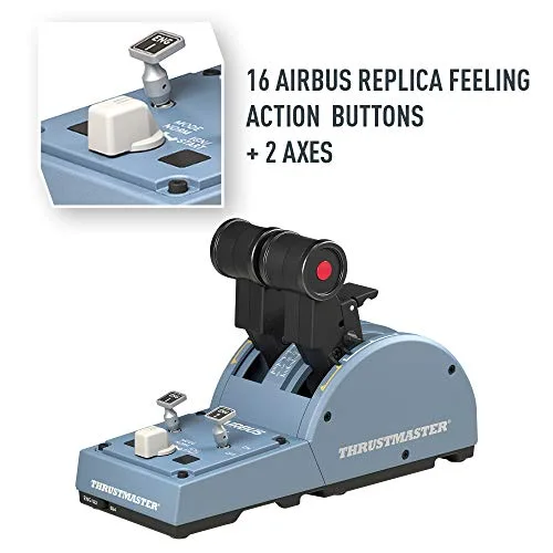THRUSTMASTER Joystick TCA Officer Pack Airbus Edition : Réplique ergonomique du Mini-manche et Quadrant Airbus - vue 9