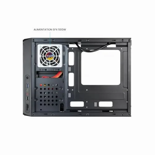 Boîtier Slim Micro-ATX/Mini-ITX - TOOQ - TQC-3007U3C - Alimentation 500W incluse - Noir - USB 3.0 - vue 4
