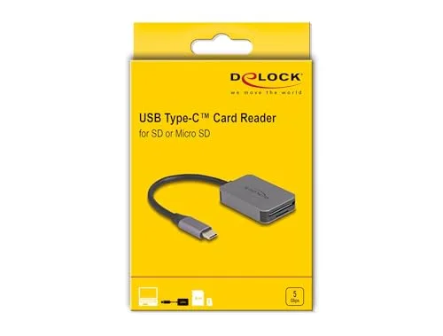 Lecteur de Carte USB Type-C - DELOCK - SD et Micro SD - Interface USB Type-C - Couleur Noir - vue 3