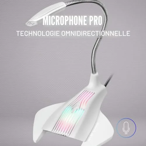 Mars Gaming MMIC USB Microphone de jeu Blanc - vue 2