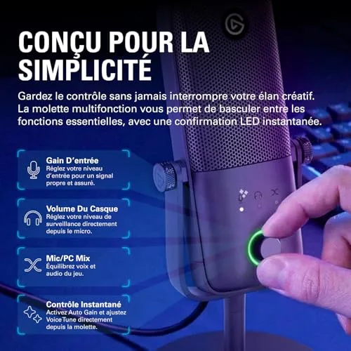 Microphone Elgato Wave:3 MK.2 USB - vue 3