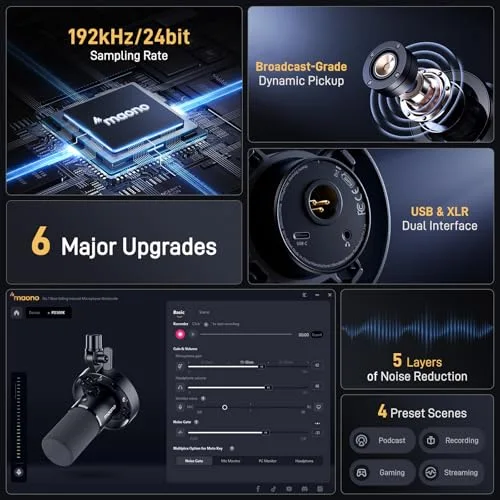 Microphone Maono PD300X USB-C et XLR - vue 2