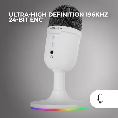Microphone Mars Gaming MMIC-CX Blanc USB - vue 2