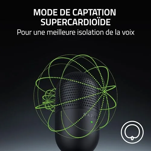 Razer Seiren V3 Mini - Micro USB streaming noir - vue 3