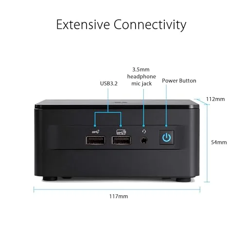 ASUS NUC 12 Pro RNUC12WSKI700002I i7-1260P Wi‑Fi 6E - vue 3