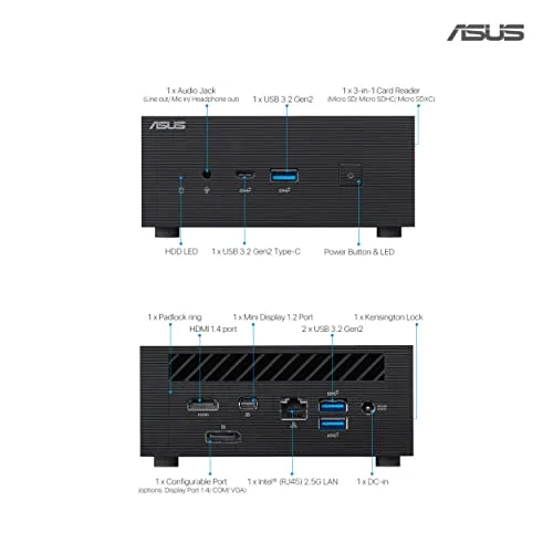 ASUS PN63-BS3018MDS1 i3-1115G4 Wi‑Fi 6 - vue 3