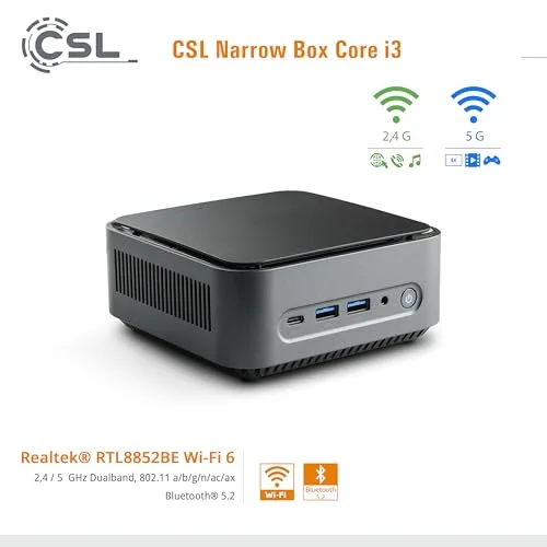 Mini PC CSL Narrow Box i3-N305 8GB 4000GB - vue 7