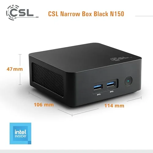 Mini PC CSL Narrow Box Intel N150 8GB 4000GB - vue 2