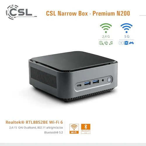 Mini PC CSL Narrow Box Premium Intel N200 32GB 1TB - vue 7