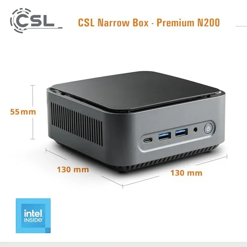 Mini PC CSL Narrow Box Premium Intel N200 8GB 2TB - vue 2