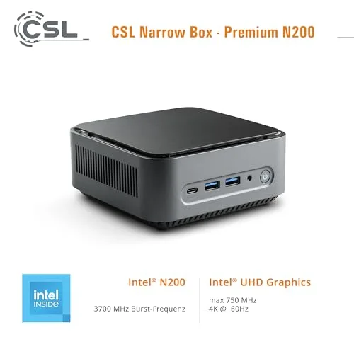Mini PC CSL Narrow Box Premium Intel N200 8GB 4TB - vue 6