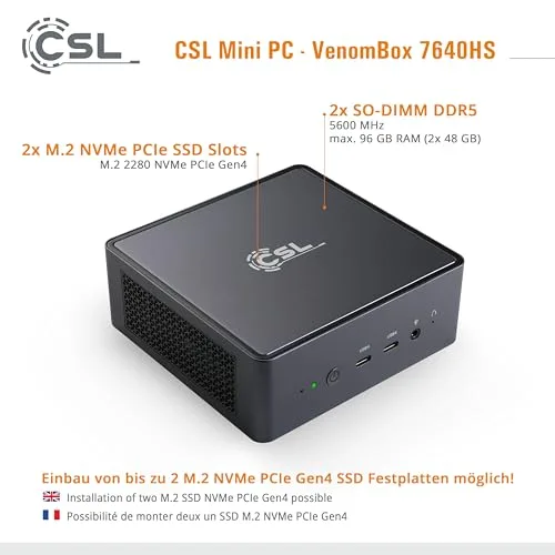 CSL VenomBox 7640HS 96 Go RAM 500 Go SSD - vue 5
