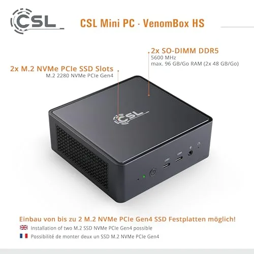 Mini PC CSL Venombox AMD Ryzen 7 8845HS - vue 5