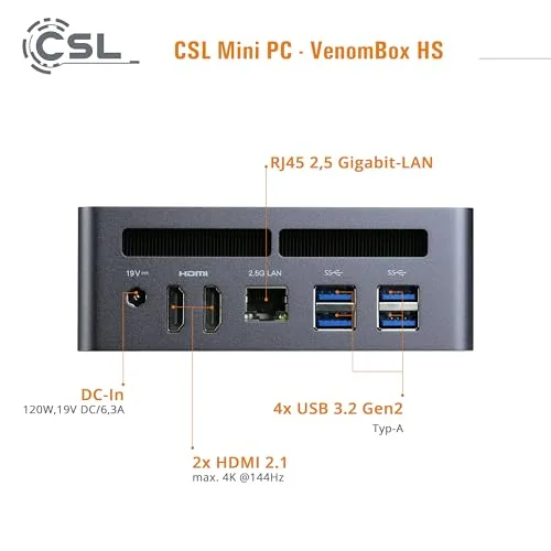 Mini PC CSL Venombox AMD Ryzen 7 8845HS - vue 4