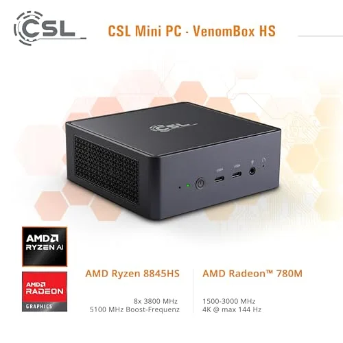 Mini PC CSL Venombox AMD Ryzen 7 8845HS - vue 6