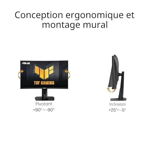 ASUS TUF Gaming VG27VQM 27" 240 Hz VA incurvé - vue 5