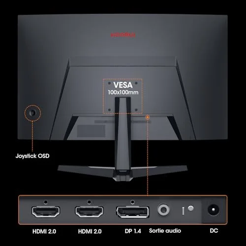 KOORUI 27E6QCA 27" QHD 180 Hz incurvé - vue 7
