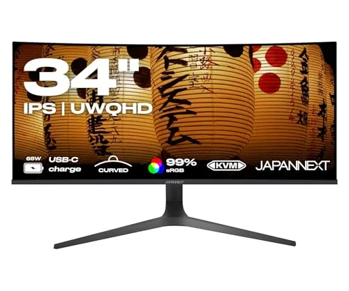 JAPANNEXT JN-IPSC34UWQHDR-C65W-H 34" UWQHD IPS incurvé