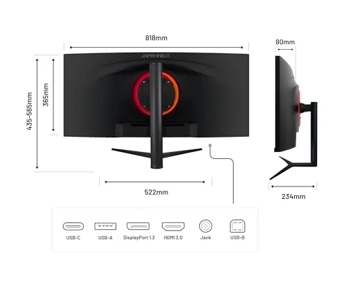 JAPANNEXT JN-IPSC34UWQHDR-C65W-H 34" UWQHD IPS incurvé - vue 3