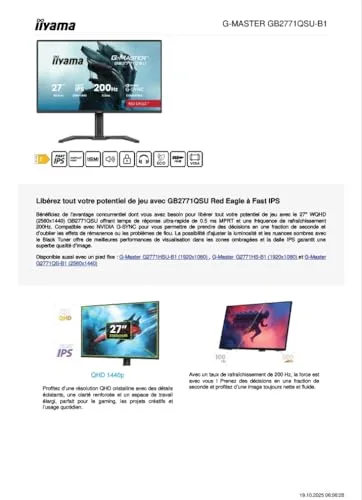 iiyama G-Master GB2771QSU-B1 Red Eagle 27 pouces - vue 8