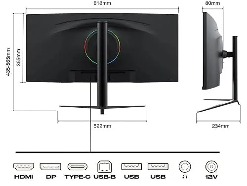 JAPANNEXT JN-IPS340UWQHD60C-C65W-HS 34" IPS incurvé USB-C 65W - vue 2
