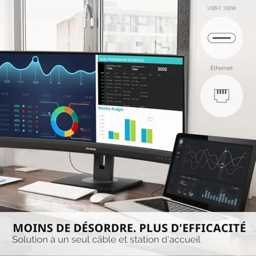 ViewSonic VG3456C 34" UWQHD 100 Hz USB-C - vue 2