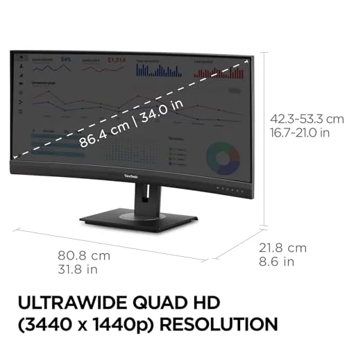ViewSonic VG3456C 34" UWQHD 100 Hz USB-C - vue 6