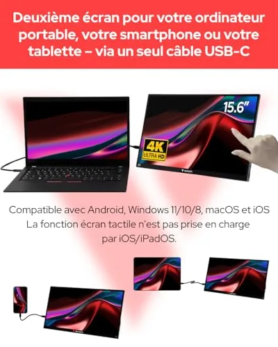 Verbatim PMT-15-4K 15,6" tactile 4K IPS - vue 5