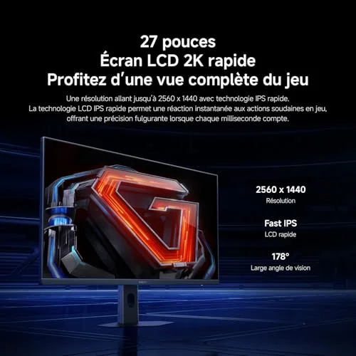 Xiaomi G27Qi 2026 27" Fast IPS 200 Hz QHD - vue 3