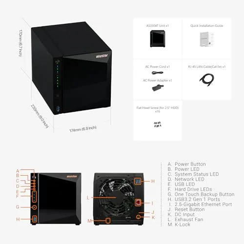 ASUSTOR Drivestor 4 Pro Gen2 AS3304T V2 - vue 7