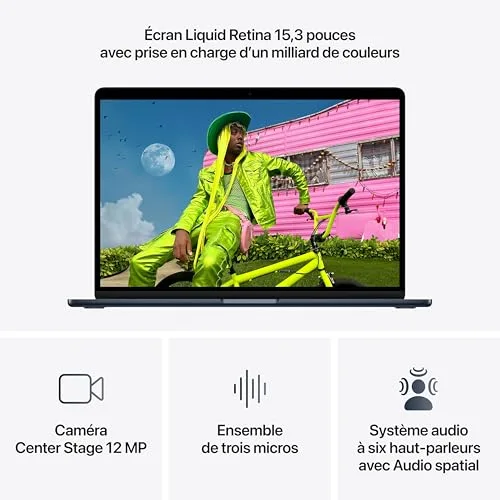 Apple MacBook Air 15" M5 16Go 1To Minuit - vue 3
