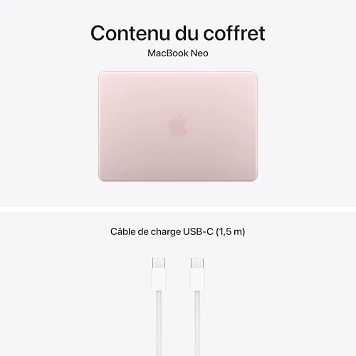 Apple MacBook Neo 13" 512 Go 8 Go A18 Pro Rose poudré - vue 6