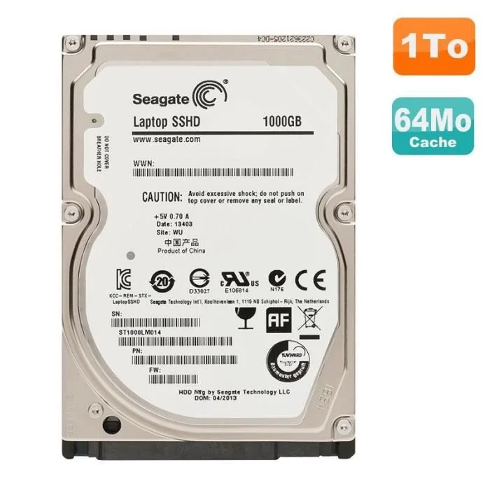 Seagate Laptop SSHD ST1000LM014 1 To 5400 tr/min 64 Mo