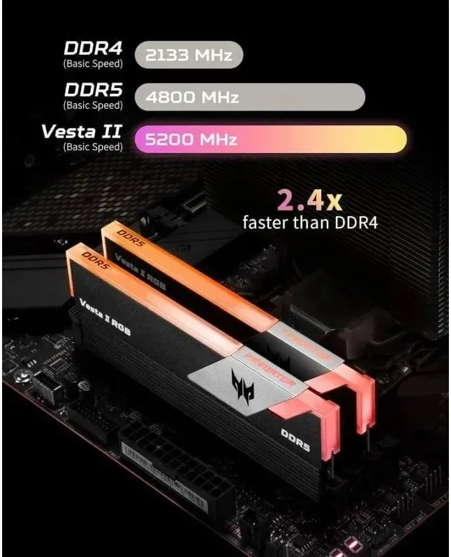 Acer Predator Vesta II 32 Go Kit 2x16Go DDR5 6000 MHz RGB - vue 5