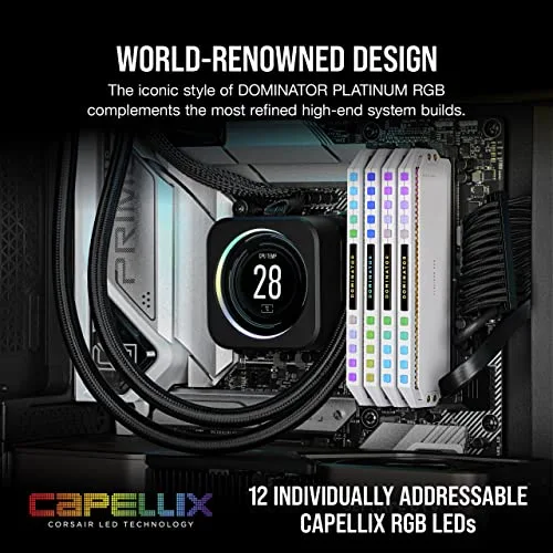 Corsair Dominator Platinum RGB 64 Go Kit 2x32Go DDR5 5600 MHz - vue 4