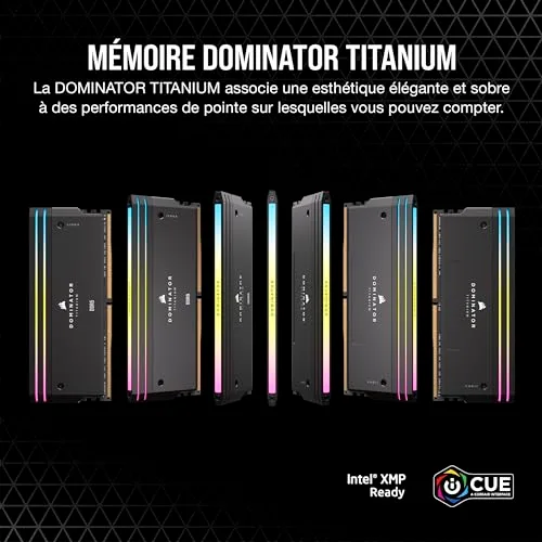 Corsair Dominator Titanium 64 Go Kit 2x32Go DDR5 6400 MHz - vue 2