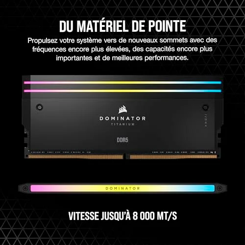 Corsair Dominator Titanium 64 Go Kit 2x32Go DDR5 6400 MHz - vue 3
